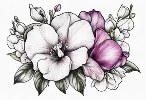 Sweet Pea floral bouquet floral tattoo idea