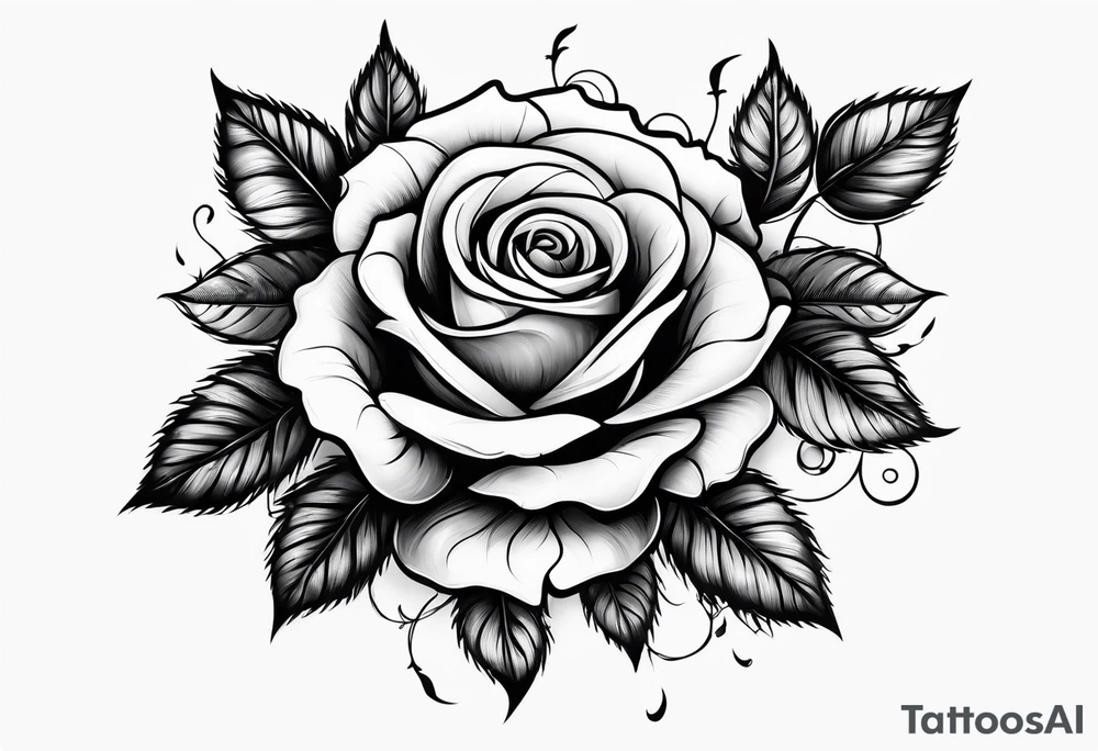 Gothic rose tattoo idea