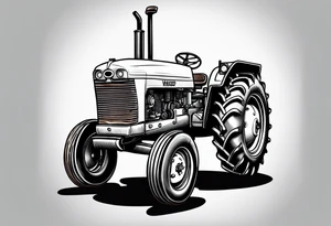 A tractor with chocolate chip cookie tires tattoo idea