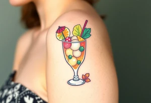 Maitai cocktail with islander garnishes tattoo idea