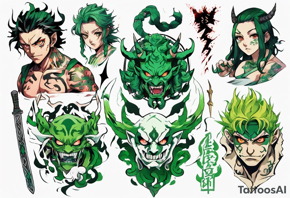 Demon Slayer
Anime
Green tattoo idea