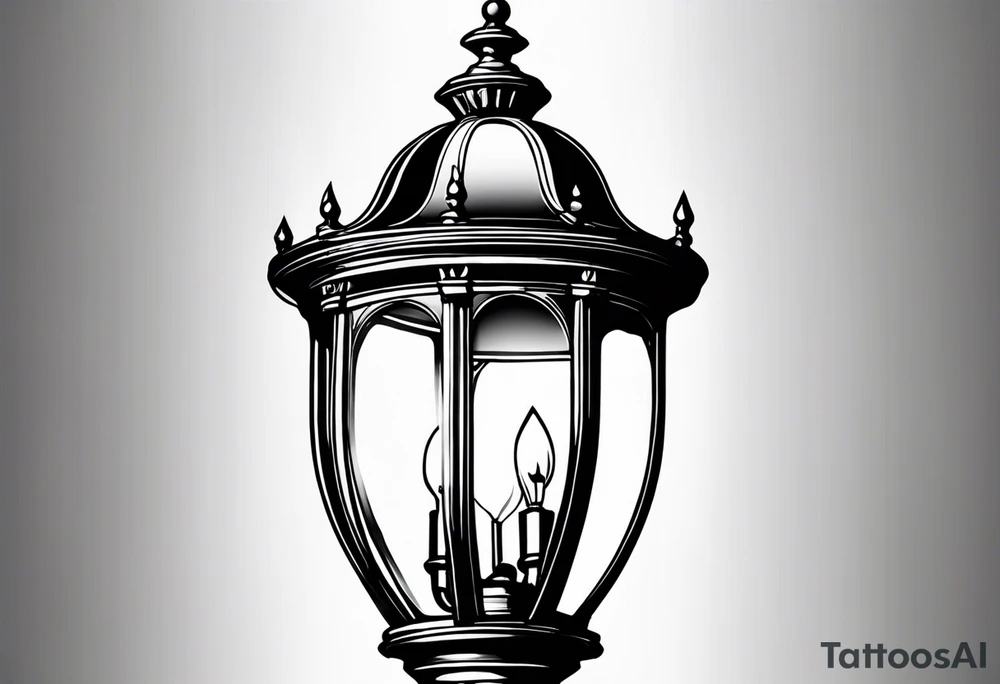 Street lamp whole thing no background tattoo idea