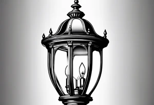 Street lamp whole thing no background tattoo idea