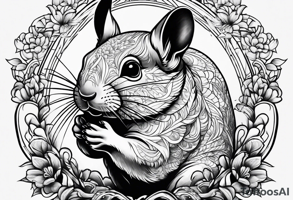 Chinchilla full body tattoo idea