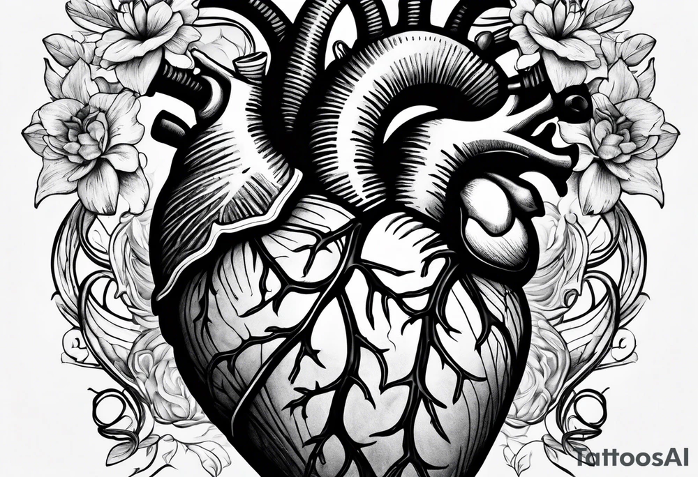 Anatomical heart tattoo idea