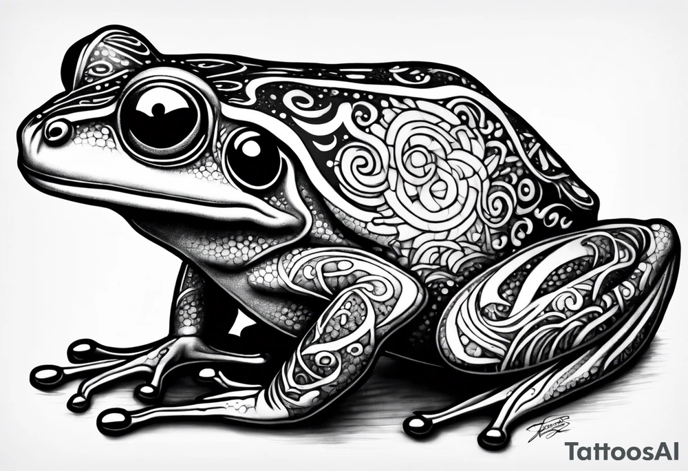 a psychedelic frog tattoo idea