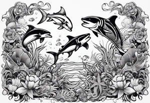 Sea creatures tattoo idea