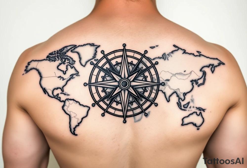 antique compass rose overlaid on weathered world map with sailing ships tattoo idea antique compass rose overlaid on weathered world map with sailing ships tattoo idea