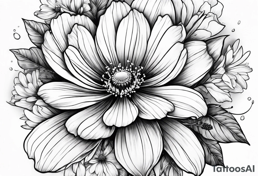 cosmos flower tattoo idea