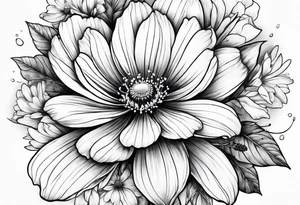cosmos flower tattoo idea