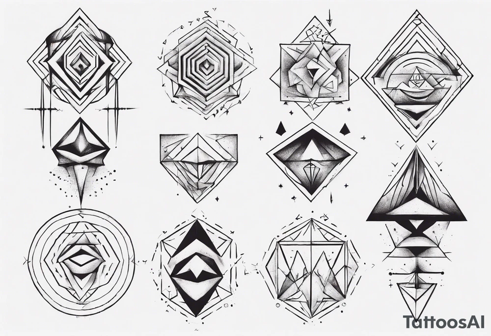 geometrical figures on a forearm tattoo idea