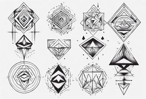geometrical figures on a forearm tattoo idea