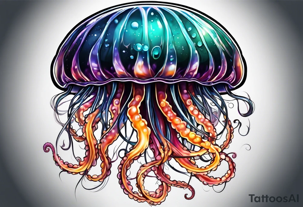 jelly fish with minimum number of tentacles tattoo idea
