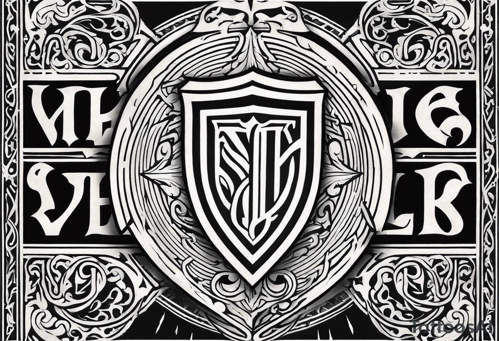 Valhalla shield sword tattoo idea