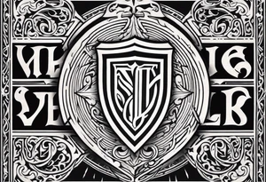 Valhalla shield sword tattoo idea