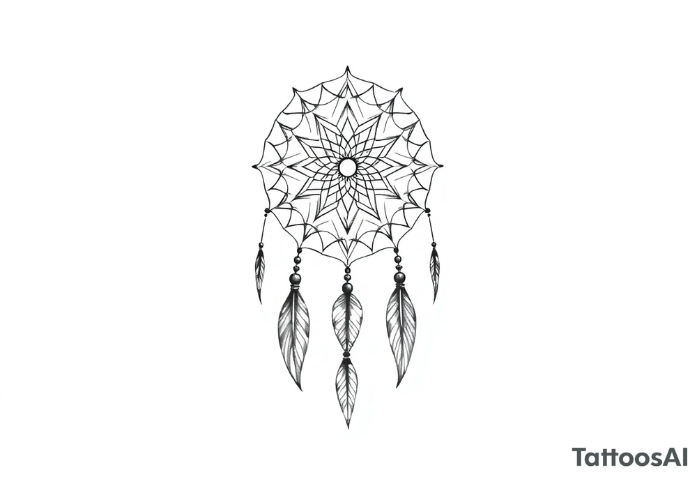 Geometric dreamcatcher tattoo idea