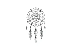 Geometric dreamcatcher tattoo idea