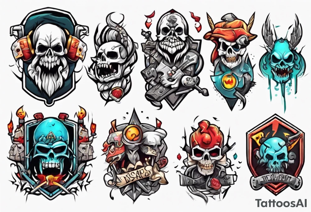 background that represents game development and designs tattoo idea