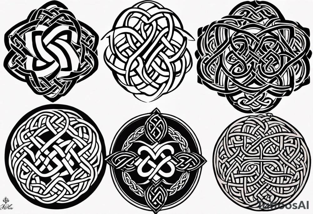 desing me a celtic knot tattoo with my childrens names and birthdate, Mellissa 18/03/1986, Ashley 24/11/1990, Jesse 8/04/1993, Liam 8/06/1995, Eleanor 19/08/1996 tattoo idea