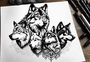 pack of Wolves tattoo idea