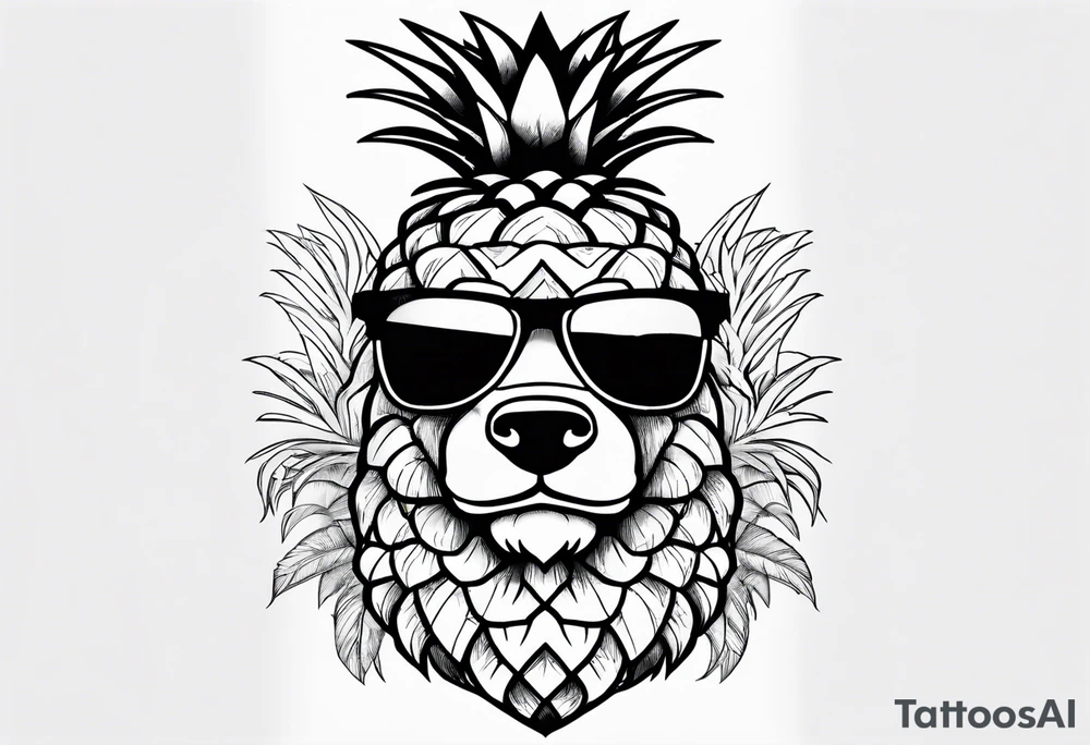 Pineapple bear tattoo idea