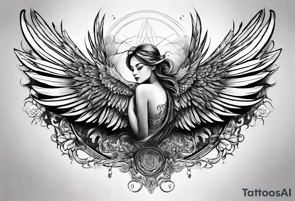 "one day, i am going to grow wings" with wings tattoo idea