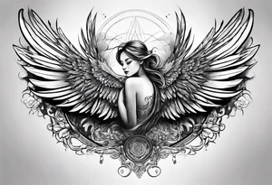 "one day, i am going to grow wings" with wings tattoo idea
