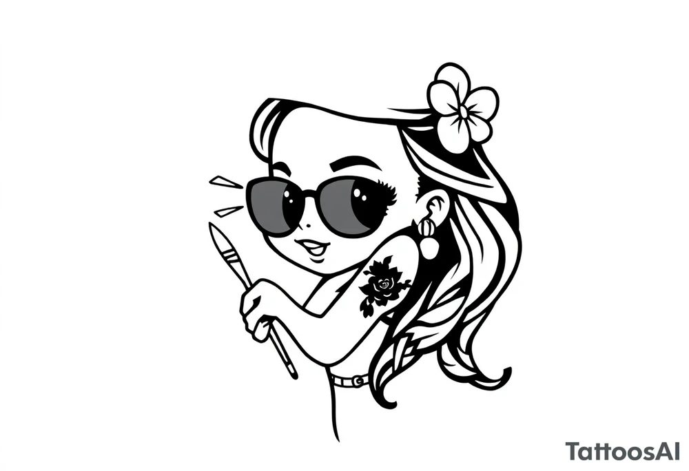 Chicano gangsta girl pretty tattoo idea