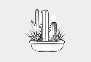 Ghost cactus tattoo idea