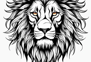 lion on fire tattoo idea