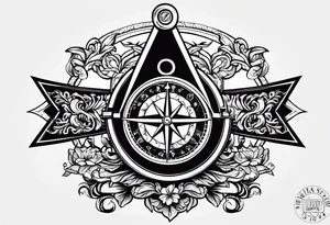 Square and compass masonry tattoo idea