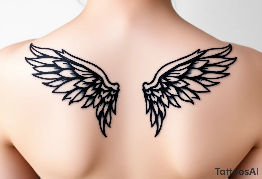 gothic wings small tattoo idea