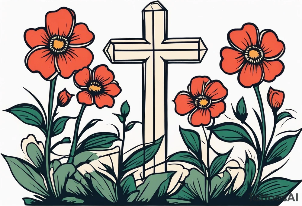 three crosses on hill


vintage flowers
old school vintage simple traditional design 



bold color simple tattoo idea
