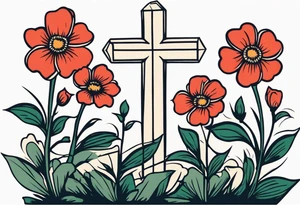 three crosses on hill


vintage flowers
old school vintage simple traditional design 



bold color simple tattoo idea