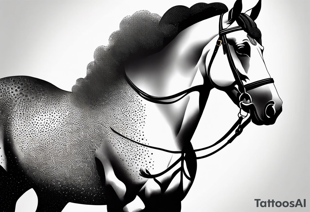 Horse drawn using simple lines tattoo idea