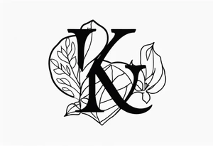 Stamp Tattoo with Initials K and J tattoo idea