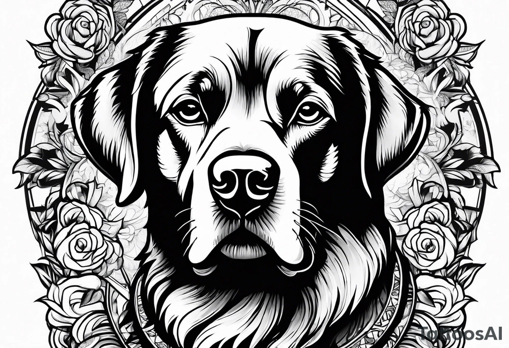 Fineline dog tattoo idea