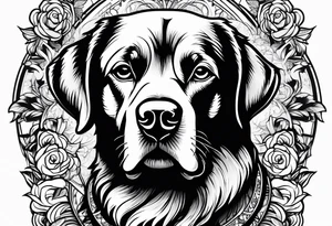 Fineline dog tattoo idea