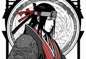 Itachi uchiha with samurai costume tattoo idea