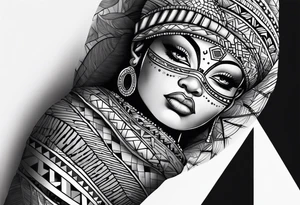 african, arm sleeve tattoo idea