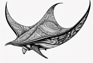 psychadelic manta ray tattoo idea