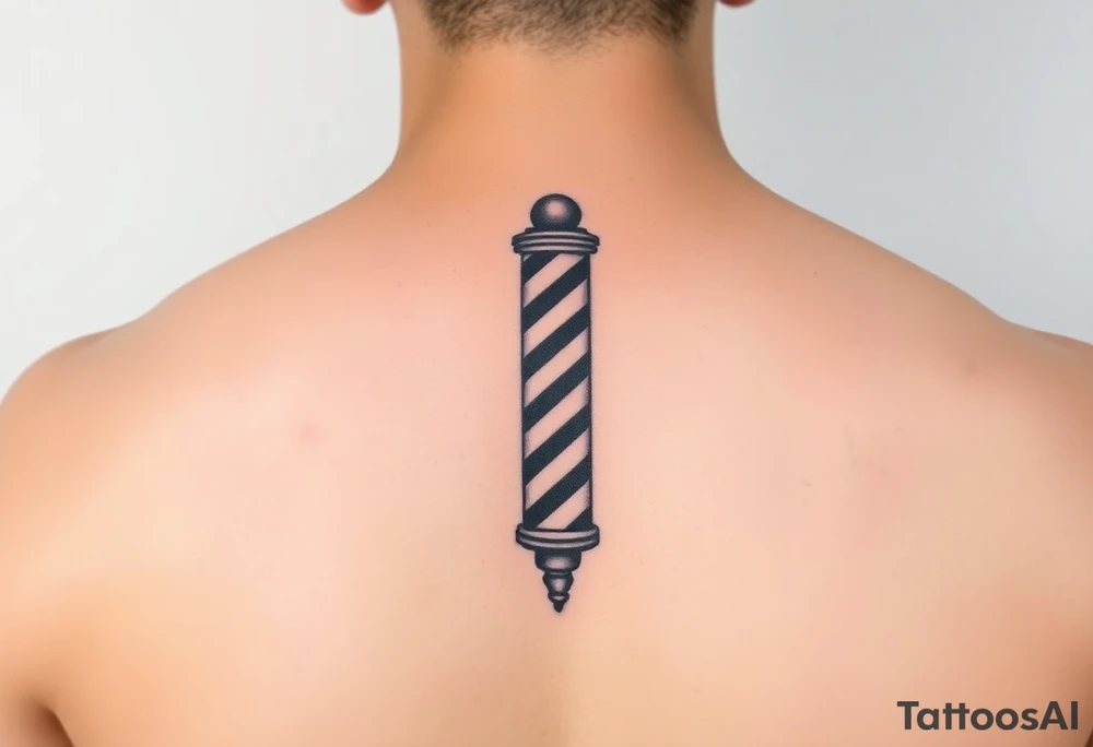 Minimalistic barber pole tattoo idea