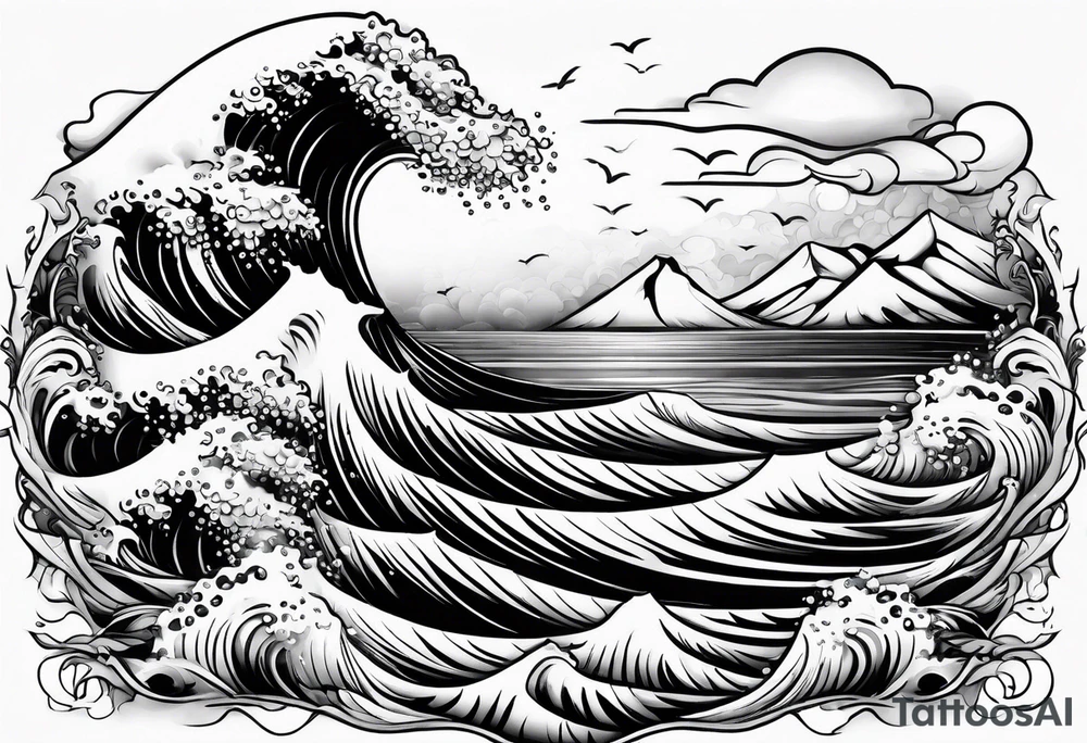 ocean water texture tattoo idea