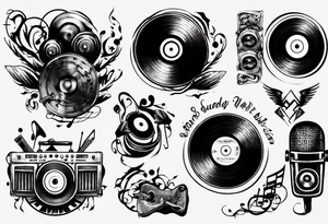 sound music vinyl tattoo idea