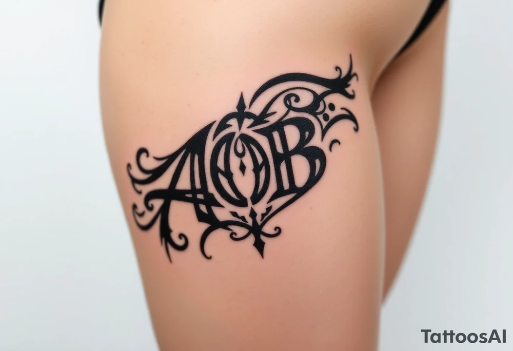 AOB lettering tattoo idea