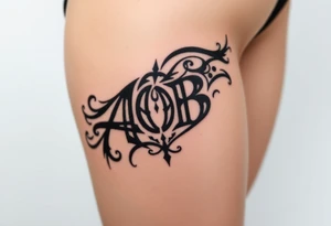 AOB lettering tattoo idea