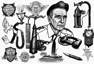 memorial tattoo for my father who was a telephone linesman . include a linesmans test-set tattoo idea