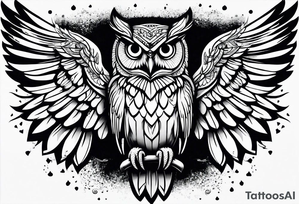 Owl soaring tattoo idea