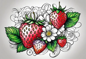 Individual Strawberry tattoo idea