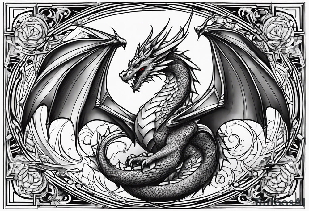 dragon winged tattoo idea